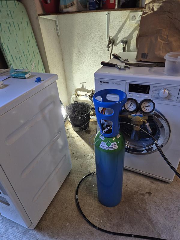 Bombonne de gaz et machines à laver